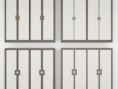 New Chinese Style Wardrobe Door Wardrobe Combination model