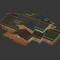 Modern Wooden House Exterior With Dark Roof Multiple Gabled Roofs And Wooden Deck
