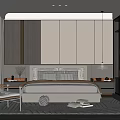 Modern Bedroom Interior Design With Upholstered Headboard Nightstands Decorative Vase Pendant Lights And Area Rug
