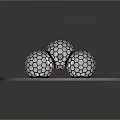 Geometric Dumbbell Shaped Structure With Net Like Design On Transparent Platform