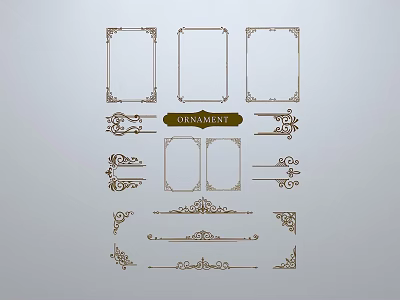 Decorative Ornamental Window Frame Designs With Various Ornate Patterns And Elements 3d model