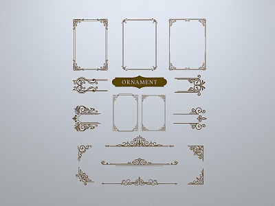 European-style window grilles silhouette pane window sill border openwork window edge strip 3d model