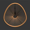 Modern Minimalist Rattan Woven Leisure Chair With Oval Shape And Black Metal Frame