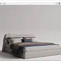 Modern Double Bed 3d model