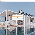 Modern Container Building Cafe Building Container Cafe 3d model