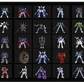 Colorful Action Figures On Glass Display Shelves With Blue Lighting And Various Designs