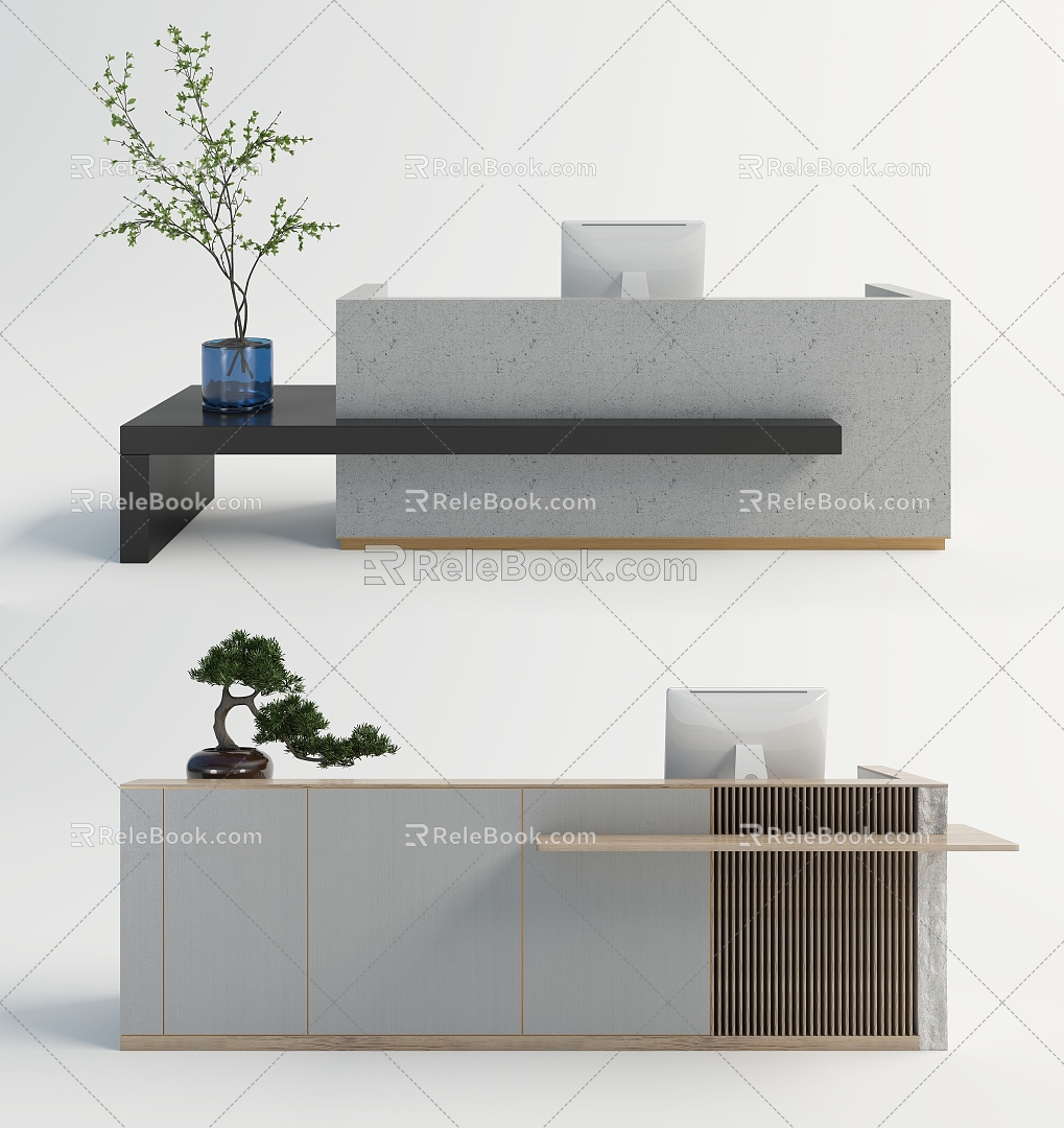 Modern Front Desk 3d model