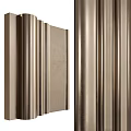 Elegant Modern Background Wall With Vertical Metal Stripes And Textured Surface Design 3d model