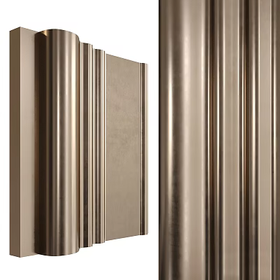 Elegant Modern Background Wall With Vertical Metal Stripes And Textured Surface Design 3d model