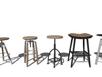 Modern Bar Stool Metal Bar Chair 3d model