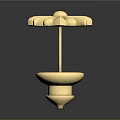 Golden Decorative Flower Shaped Hat Coat Stand Top Base Piece