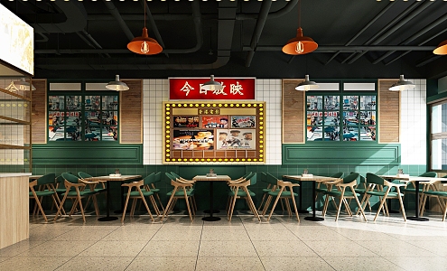 Modern Tea Restaurant Hong Kong Style Tea Restaurant Simple Restaurant 3d model