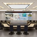 Modern Command Center Fire Conference Room Tables and Chairs 3d model