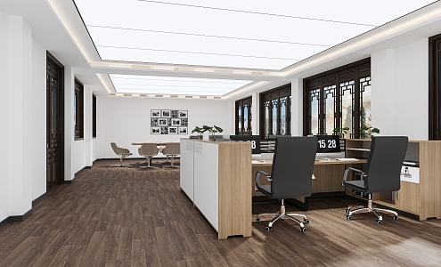 modern public office area office 3d model