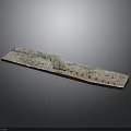 Long Strip Shaped Ancient Bronze Artifact With Carved Patterns Under Focused Lighting On Dark Background