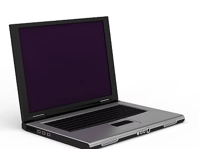 Quality Pen For Writing On Laptop With Purple Screen And Silver Body 3d model