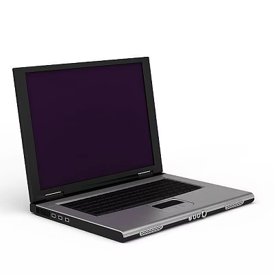 Quality Pen For Writing On Laptop With Purple Screen And Silver Body 3d model