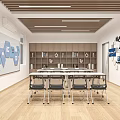 Modern Meeting Room Interior With Long Table Chairs Wooden Ceiling And Brainstorming Notes