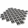 Marble Floor Tile Design With Black And Grey Geometric Pattern Featuring Oval And Circular Shapes 3d model