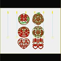 Chinese-style window grilles silhouette pane window sill border openwork window 3d model