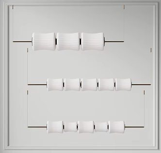 Long strip chandelier 3d model