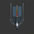 Gray Military Fighter Jet With Transparent Cockpit Mounted Missiles And Tail Flame
