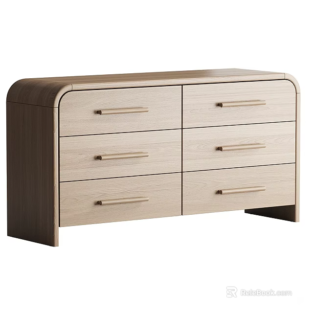 Modern Light Wood Entryway Cabinet Sideboard With Multiple Drawers And Sleek Design 3d model 