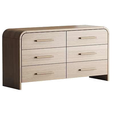 Modern Light Wood Entryway Cabinet Sideboard With Multiple Drawers And Sleek Design 3d model