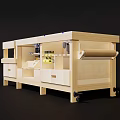 Multifunctional Wooden Desk Featuring Multiple Drawers Storage Compartments And Organized Workspace