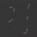 Small Dark Brown Block Shaped Building Models With Various Heights And Sizes On White Background
