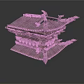 Traditional Chinese Ancient Multi Layered Building With Curved Eaves And Tile Roof Design
