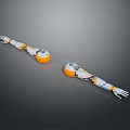 White and Orange Robotic Arms With Mechanical Joints And Gripping Hands