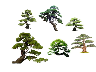 Various Artistic Arbor Trees With Unique Shapes And Lush Green Foliage 3d model