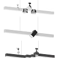 Modern Linear Pendant Light With Black And White Metal Design For Living Space
