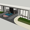 Modern Entrance Gate Exterior Design With Glass Door And Wooden Frame
