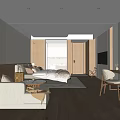 Modern Hotel Guest Room Interior Design With Comfortable Bed Sofa TV And Wooden Flooring