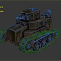 Military Tank With Camouflage Paint Weathered Appearance Armored Turret Gun Barrel And Metal Tracks