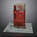 Retro Vintage Red Coca-Cola Vending Machine On Stained Blue Mat