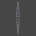 Detailed Historical Naval Warship Model With Turrets And Deck Features