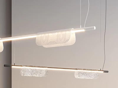 Modern Textured Glass Chandelier With Hanging Pendant Lights For Interior Design 3d model