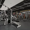 Meisi Fitness Gym Interior With Reception Desk And Hexagonal Ceiling Design