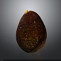 Red Avocado With Yellow Speckles On Glossy Skin Against Gray Background