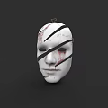White Hat With Black Stripes And Red Stains On Dark Background Design