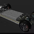 Detailed Car Chassis Structure With Battery Wheels Axles And Mechanical Parts