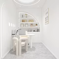 Deluxe Hair And Beauty Salon With Care Products Display Shelves Modern Interior Treatment Area