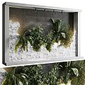 Modern Indoor Wall With Hanging Basket Green Plants And Fresh Foliage Decor