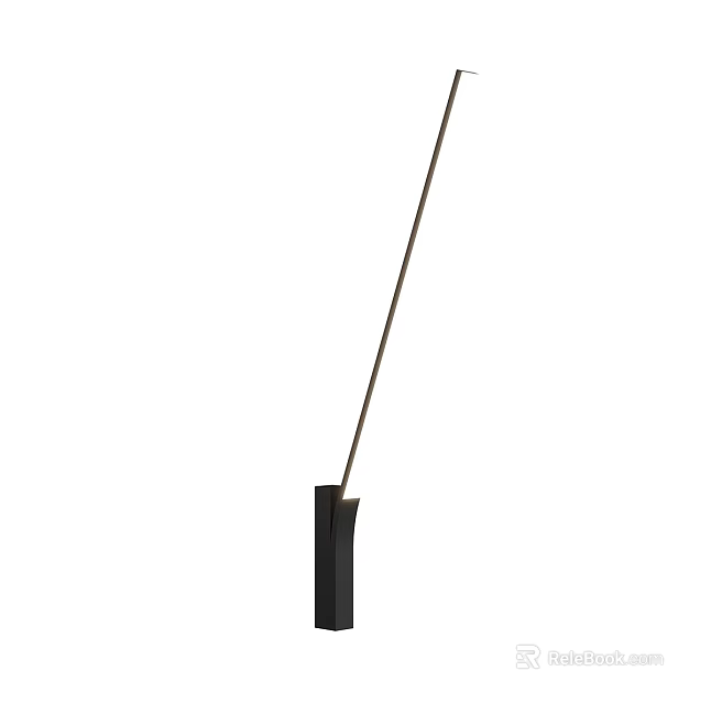 Modern Wall Lamp With Sleek Thin Arm And Black Metal Base For Home Decor 3d model 