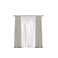 Fabric Curtain Curtain Curtain Rod 3d model