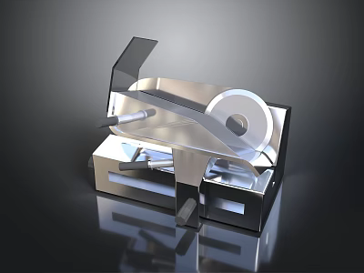 Metal Mechanical Equipment With Circular Wheel And Metal Frame Structure 3d model