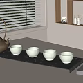Tea Set Combination 3d model
